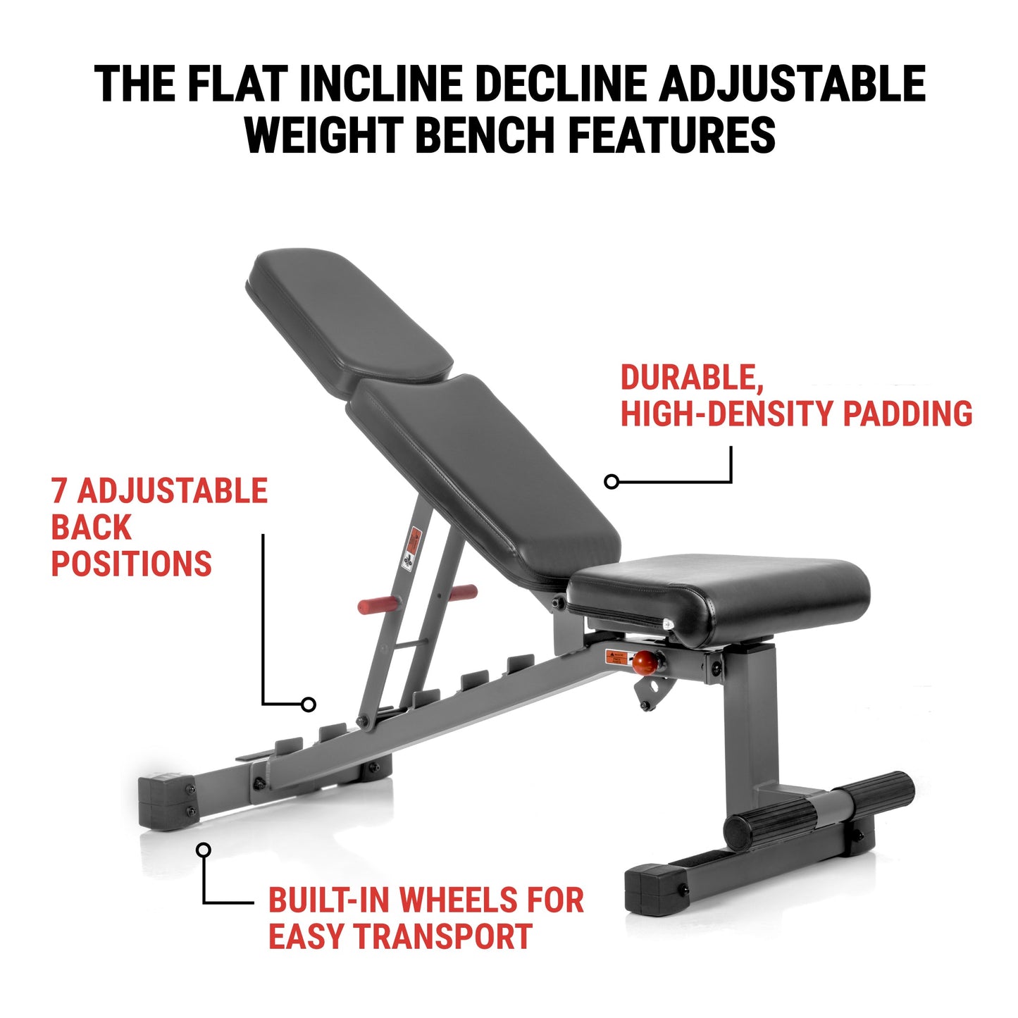 Ox Series Adjustable Flat, Incline, Decline (FID) Weight Bench