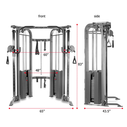 Functional Trainer Cable Machine with Dual 200 lb Weight Stacks
