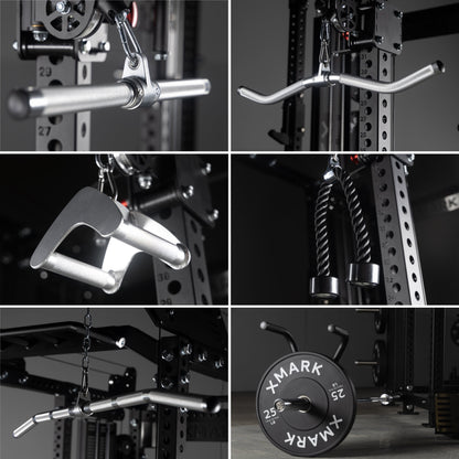 Commercial Half Rack Functional Trainer, Dual 220-Pound Stacks